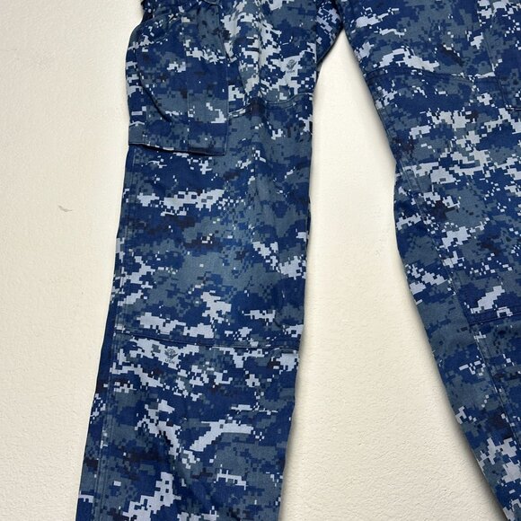 US Navy Military Camo Uniform Blue Digital Print USN Adjustable Cargo Pant Men S - Picture 9 of 13